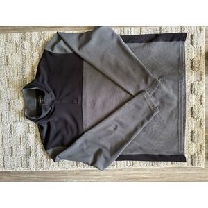 Alfani stretch Grey And Black Quarter Zip Pullover Sweater Men's XXL